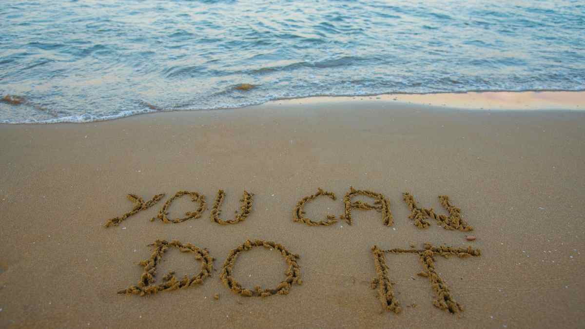 you can do it written on beach